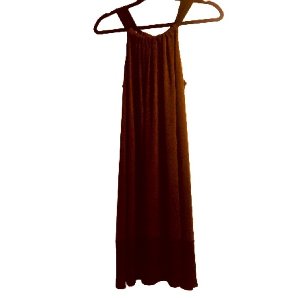London Times Size 8 Dark Chocolate & Black  Halter Knit Dress - Picture 2 of 13